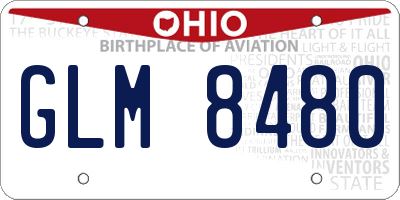 OH license plate GLM8480