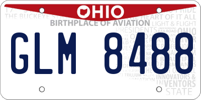 OH license plate GLM8488