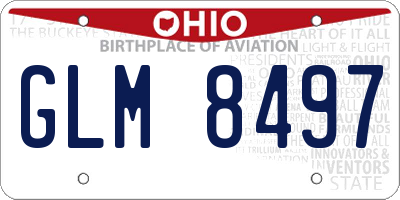 OH license plate GLM8497