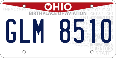 OH license plate GLM8510