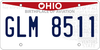 OH license plate GLM8511