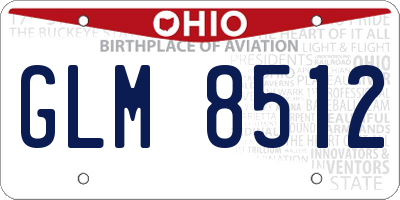 OH license plate GLM8512