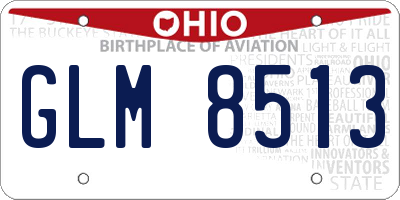 OH license plate GLM8513