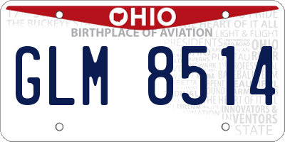 OH license plate GLM8514