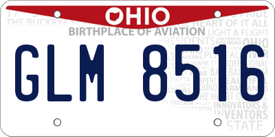 OH license plate GLM8516