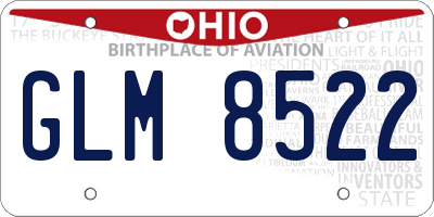 OH license plate GLM8522
