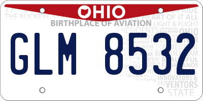 OH license plate GLM8532