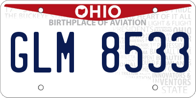 OH license plate GLM8533