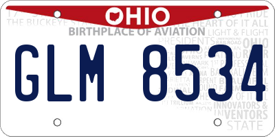 OH license plate GLM8534