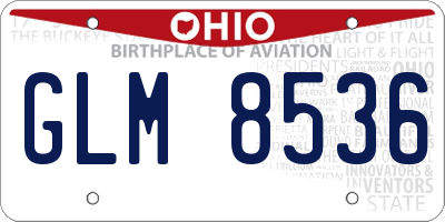 OH license plate GLM8536