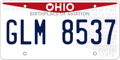 OH license plate GLM8537