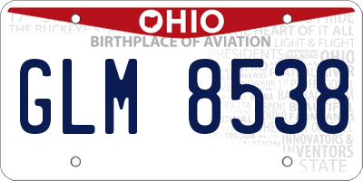 OH license plate GLM8538
