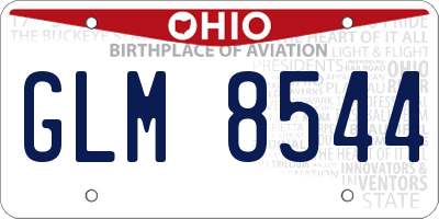 OH license plate GLM8544