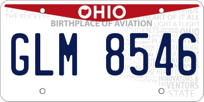 OH license plate GLM8546