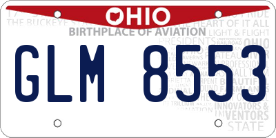 OH license plate GLM8553