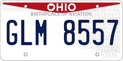 OH license plate GLM8557