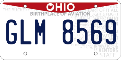 OH license plate GLM8569