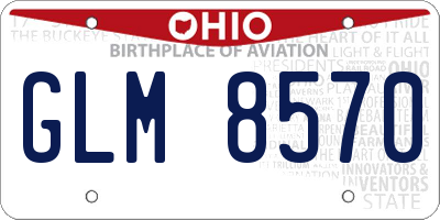 OH license plate GLM8570