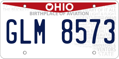 OH license plate GLM8573