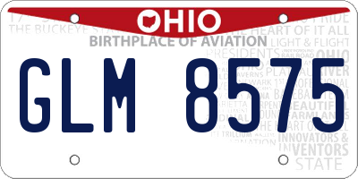 OH license plate GLM8575