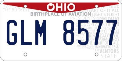 OH license plate GLM8577