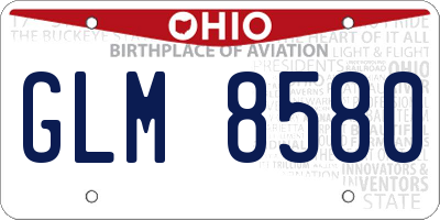 OH license plate GLM8580