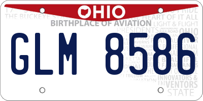 OH license plate GLM8586