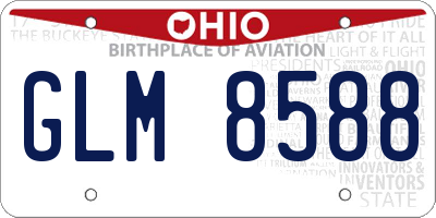 OH license plate GLM8588