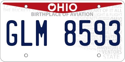 OH license plate GLM8593