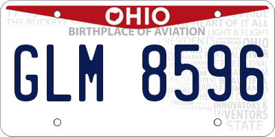 OH license plate GLM8596