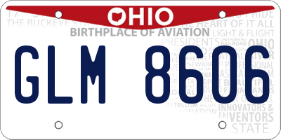 OH license plate GLM8606