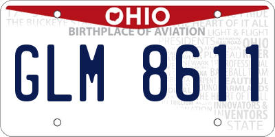 OH license plate GLM8611