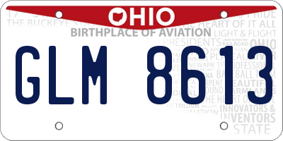 OH license plate GLM8613