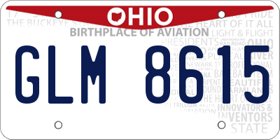 OH license plate GLM8615
