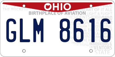 OH license plate GLM8616