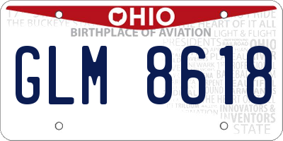 OH license plate GLM8618