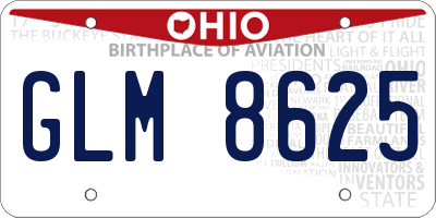 OH license plate GLM8625
