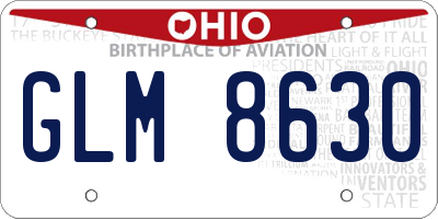 OH license plate GLM8630