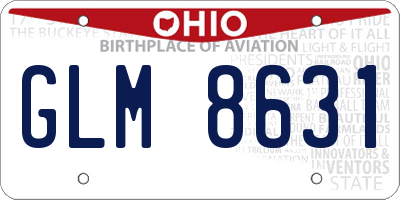 OH license plate GLM8631