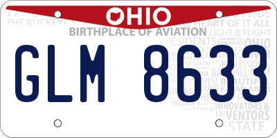 OH license plate GLM8633
