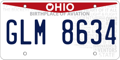 OH license plate GLM8634