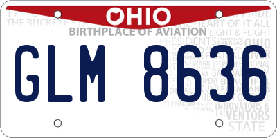 OH license plate GLM8636