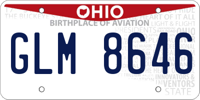 OH license plate GLM8646