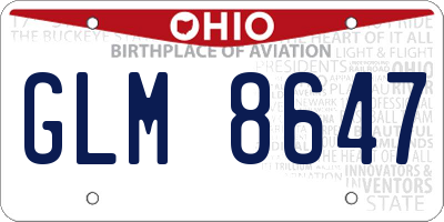 OH license plate GLM8647
