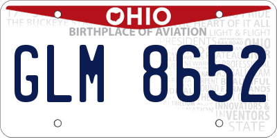 OH license plate GLM8652