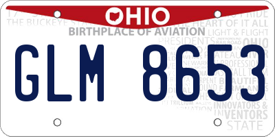 OH license plate GLM8653