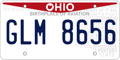 OH license plate GLM8656