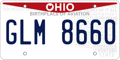 OH license plate GLM8660