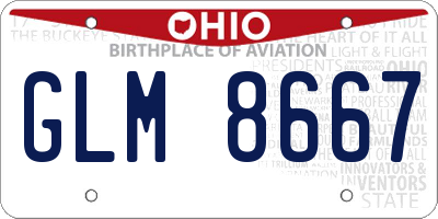 OH license plate GLM8667