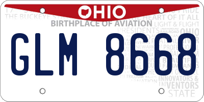 OH license plate GLM8668